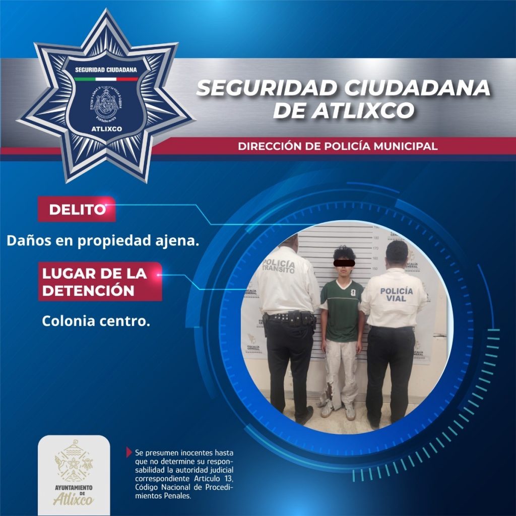 POLICÍAS DE ATLIXCO DETIENEN A MOTOCICLISTA POR MANEJAR BAJO LOS INFLUJOS DE SUSTANCIAS EMBRIAGANTES 