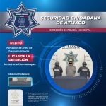 SECRETARÍA DE SEGURIDAD CIUDADANA DE ATLIXCO DETIENE A MASCULINO POR PORTACIÓN ILEGAL DE ARMA DE FUEGO