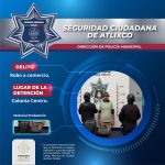 SECRETARÍA DE SEGURIDAD CIUDADANA DE ATLIXCO DETIENE A PRESUNTO LADRÓN EN EL CENTRO